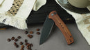 CIVIVI Cogent Flipper & Button Lock Knife Wood Handle (3.47" 14C28N Blade) C20038D-8, With No Free Gift