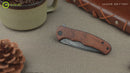 CIVIVI Mini Praxis Flipper Knife Wood Handle (2.98" Damascus Blade) C18026C-DS1