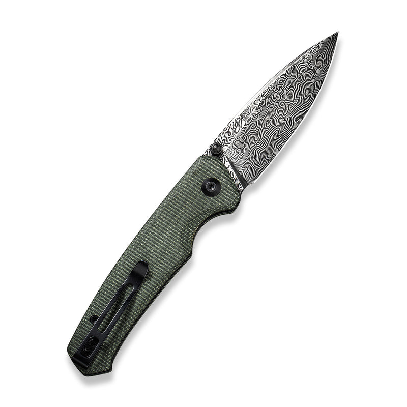 CIVIVI Altus Button Lock And Thumb Stud Knife Micarta Handle (2.97" Damascus Blade) - CIVIVI