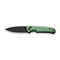 CIVIVI Altus Button Lock Knife Green Aluminum Handle (2.97" Black Stonewashed Nitro-V Blade) C20076-5 | CIVIVI