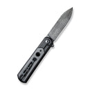 CIVIVI Banneret Flipper Knife Stainless Steel Handle With G10 And Carbon Fiber Inlay (3.48" Damascus Blade) - CIVIVI