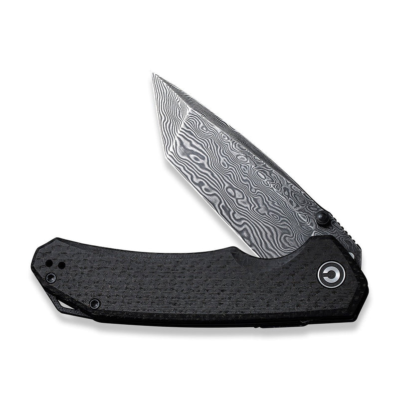 CIVIVI Brazen Flipper And Thumb Stud Knife Micarta Handle (3.46" Damascus Blade) C2023DS-1