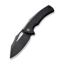 CIVIVI BullTusk Flipper & Thumb Hole Knife Black Coarse G10 Handle (3.48" Black Stonewashed 14C28N Blade) C23017-1