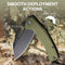 CIVIVI BullTusk Flipper & Thumb Hole Knife OD Green Coarse G10 Handle (3.48" Black Stonewashed 14C28N Blade) C23017-2