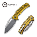 CIVIVI BullTusk Flipper & Thumb Hole Knife Polished Ultem Handle (3.48" Damascus Blade) C23017-DS1