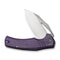 CIVIVI BullTusk Flipper & Thumb Hole Knife Purple Canvas Micarta Handle (3.48" Satin Finished 14C28N Blade) C23017-3