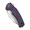 CIVIVI BullTusk Flipper & Thumb Hole Knife Purple Canvas Micarta Handle (3.48" Satin Finished 14C28N Blade) C23017-3