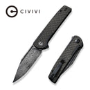 CIVIVI Cachet Flipper Knife Stainless Steel With Canvas Micarta Inlay (3.48" Damascus Blade) C20041B-DS1