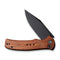 CIVIVI Cogent Button Lock Knife Guibourtia Wood Handle (3.47" Black Stonewashed 14C28N Blade) C20038D-8