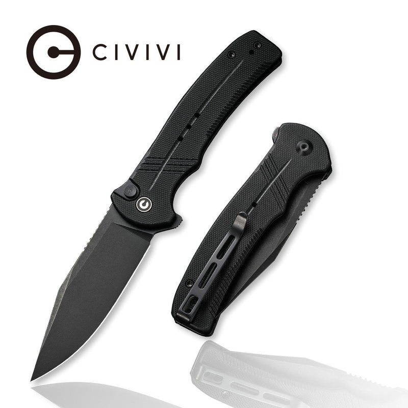 CIVIVI Cogent Flipper And Button Lock Knife G10 Handle (3.47" 14C28N Blade) C20038D-1