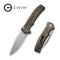 CIVIVI Cogent Flipper And Button Lock Knife Micarta Handle (3.47" 14C28N Blade) C20038D-5