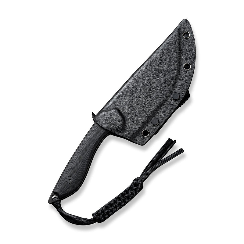 CIVIVI Concept 22 Fixed Blade Knife Black G10 Handle (4.8" Black Stonewashed D2 Blade) C21047-1