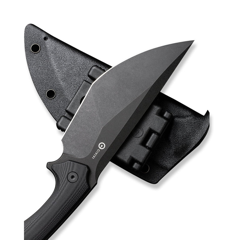 CIVIVI Concept 22 Fixed Blade Knife Black G10 Handle (4.8" Black Stonewashed D2 Blade) C21047-1