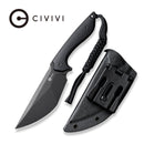 CIVIVI Concept 22 Fixed Blade Knife Black G10 Handle (4.8" Black Stonewashed D2 Blade) C21047-1