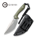 CIVIVI Concept 22 Fixed Blade Knife OD Green G10 Handle (4.8" Silver Bead Blasted D2 Blade) C21047-2