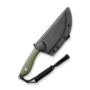 CIVIVI Concept 22 Fixed Blade Knife OD Green G10 Handle (4.8" Silver Bead Blasted D2 Blade) C21047-2