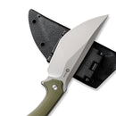 CIVIVI Concept 22 Fixed Blade Knife OD Green G10 Handle (4.8" Silver Bead Blasted D2 Blade) C21047-2