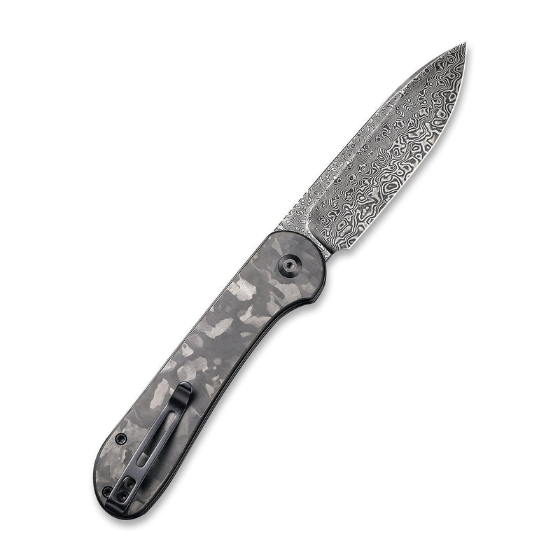 CIVIVI Elementum Button Lock Knife Carbon Fiber Handle (3.47" Damascus Blade) C2103DS-3