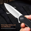 CIVIVI Elementum Flipper Knife G10 Handle (2.96" D2 Blade) C907A