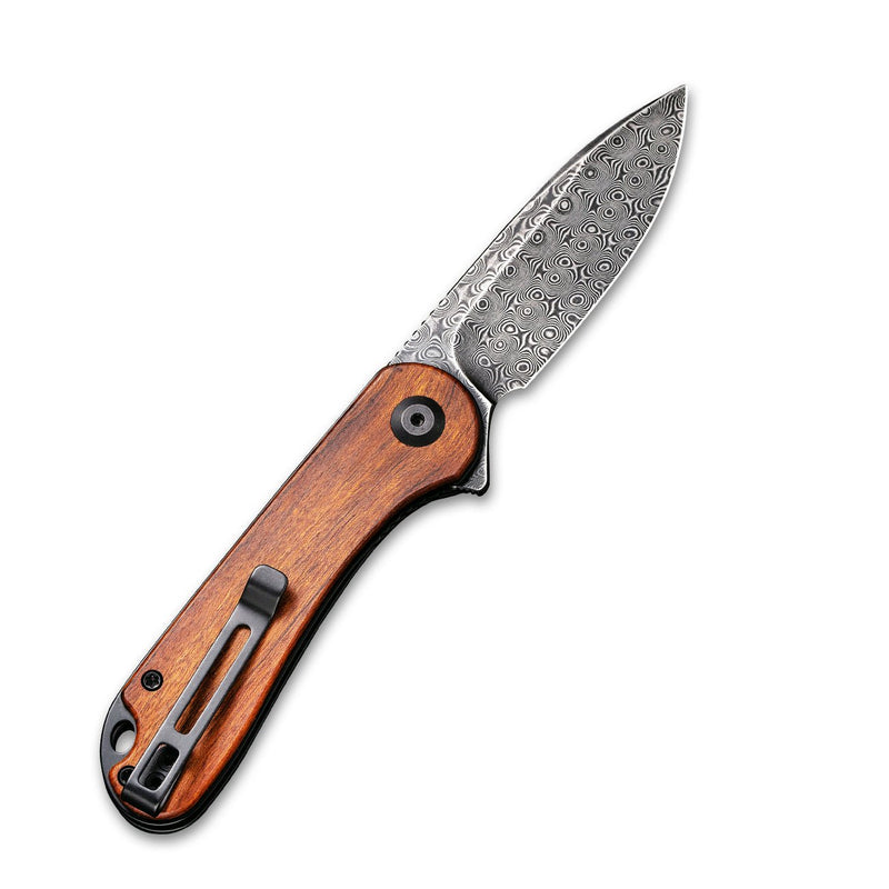 CIVIVI Elementum Flipper Knife Wood Handle (2.96" Damascus Blade) C907DS-2