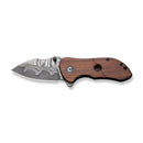 CIVIVI Gordo Flipper Knife Guibourtia Wood Handle (2.51" Damascus Blade) C22018C-DS1