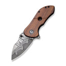 CIVIVI Gordo Flipper Knife Guibourtia Wood Handle (2.51" Damascus Blade) C22018C-DS1