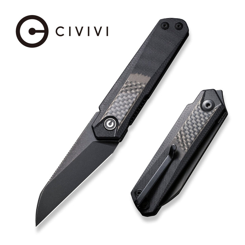 CIVIVI Ki-V Plus Front Flipper Knife Carbon Fiber Overlay On G10 Handle (2.52" Nitro-V Blade) C20005B-3