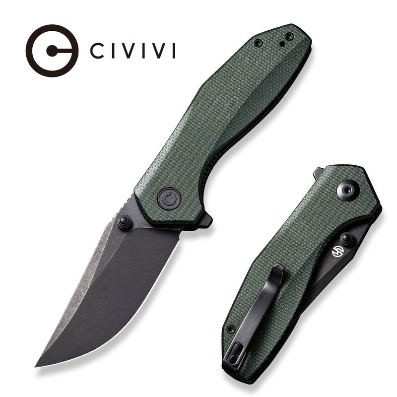 CIVIVI ODD 22 Flipper And Thumb Stud Knife Micarta Handle (2.97" 14C28N Blade) C21032-2