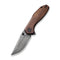 CIVIVI ODD 22 Flipper And Thumb Stud Knife Wood Handle (2.97" Damascus Blade) C21032-DS1