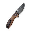 CIVIVI ODD 22 Flipper And Thumb Stud Knife Wood Handle (2.97" Damascus Blade) C21032-DS1