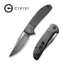 CIVIVI Ortis Flipper Knife Carbon Fiber Handle (3.25" Damascus Blade) C2013DS-1