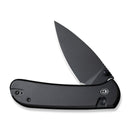 CIVIVI Qubit Button Lock Knife Black Aluminum Handle (2.98" Black Stonewashed 14C28N Blade) C22030E-1