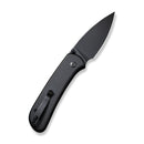 CIVIVI Qubit Button Lock Knife Black Aluminum Handle (2.98" Black Stonewashed 14C28N Blade) C22030E-1