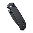 CIVIVI Qubit Button Lock Knife Black Aluminum Handle (2.98" Black Stonewashed 14C28N Blade) C22030E-1