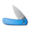 CIVIVI Qubit Button Lock Knife Bright Blue Aluminum Handle (2.98" Satin Finished 14C28N Blade) C22030E-3