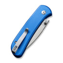 CIVIVI Qubit Button Lock Knife Bright Blue Aluminum Handle (2.98" Satin Finished 14C28N Blade) C22030E-3