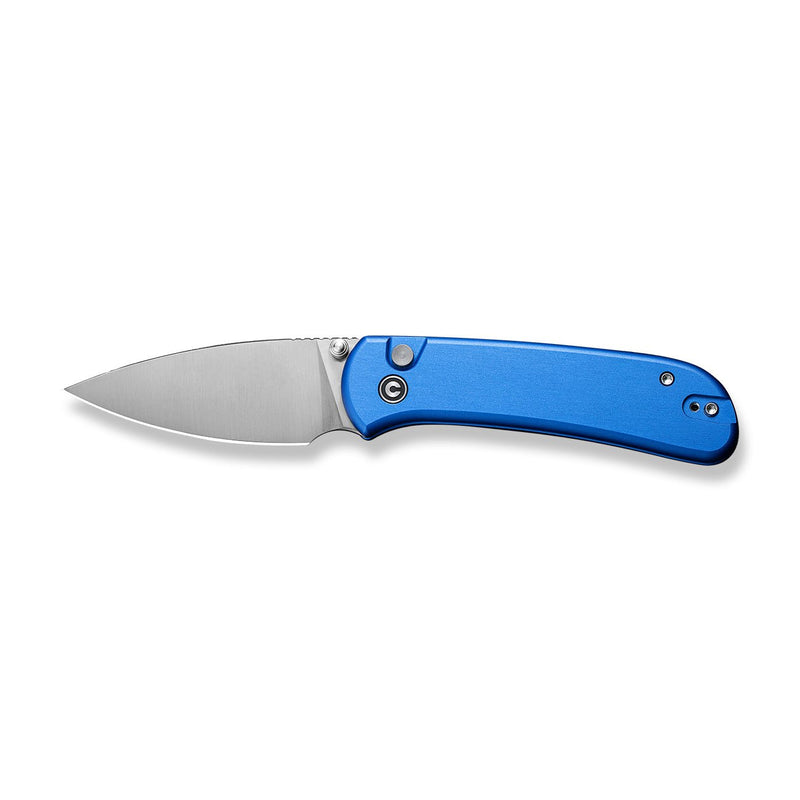 CIVIVI Qubit Button Lock Knife Bright Blue Aluminum Handle (2.98" Satin Finished 14C28N Blade) C22030E-3