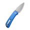 CIVIVI Qubit Button Lock Knife Bright Blue Aluminum Handle (2.98" Satin Finished 14C28N Blade) C22030E-3