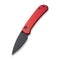 CIVIVI Qubit Button Lock Knife Red Aluminum Handle (2.98" Black Stonewashed 14C28N Blade) C22030E-2