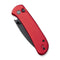 CIVIVI Qubit Button Lock Knife Red Aluminum Handle (2.98" Black Stonewashed 14C28N Blade) C22030E-2