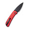 CIVIVI Qubit Button Lock Knife Red Aluminum Handle (2.98" Black Stonewashed 14C28N Blade) C22030E-2