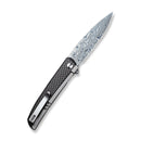 CIVIVI Savant Flipper Knife Stainless Steel Handle With G10 And Carbon Fiber Inlay (3.47" Damascus Blade) C20063B-DS1