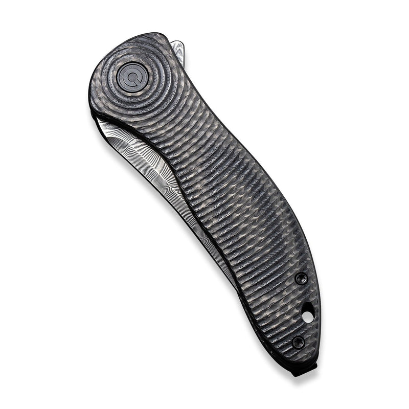 CIVIVI Synergy3 Flipper Knife G10 With Carbon Fiber Handle (3.24" Damascus Blade) C20075A-DS1