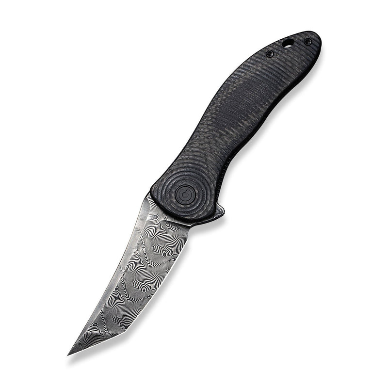 CIVIVI Synergy3 Flipper Knife G10 With Carbon Fiber Handle (3.24" Damascus Blade) C20075B-DS1