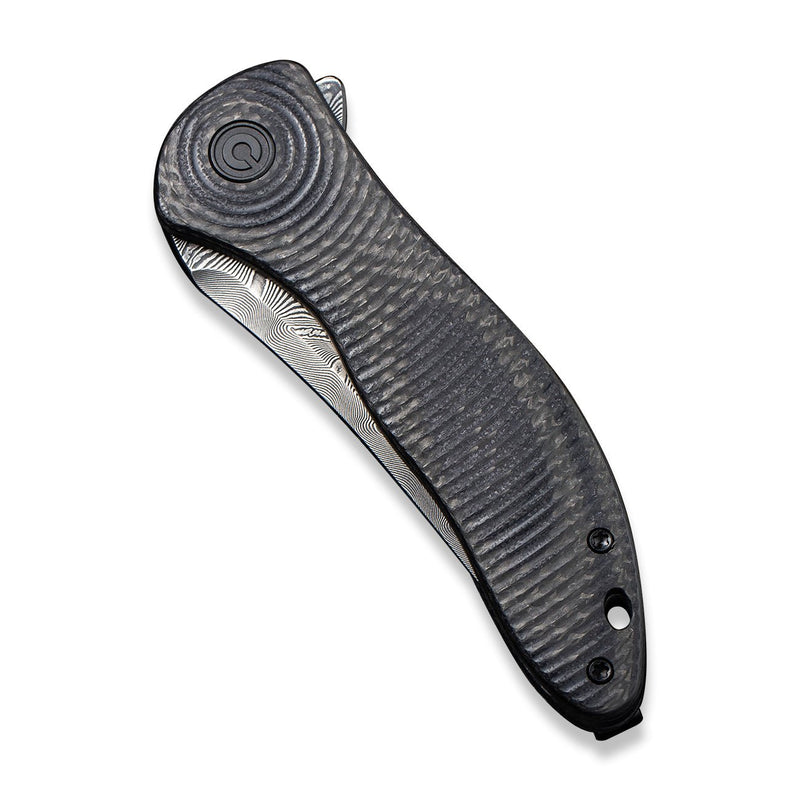 CIVIVI Synergy3 Flipper Knife G10 With Carbon Fiber Handle (3.24" Damascus Blade) C20075B-DS1