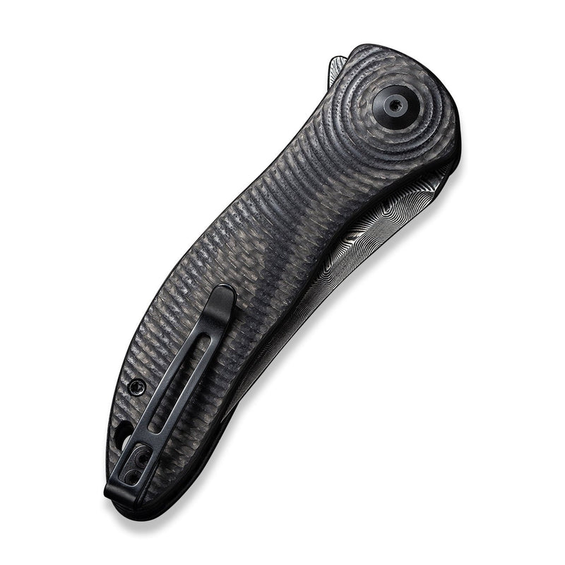 CIVIVI Synergy3 Flipper Knife G10 With Carbon Fiber Handle (3.24" Damascus Blade) C20075B-DS1