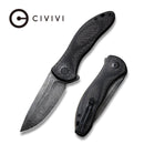 CIVIVI Synergy3 Flipper Knife G10 With Carbon Fiber Handle (3.24" Damascus Blade) C20075D-DS1