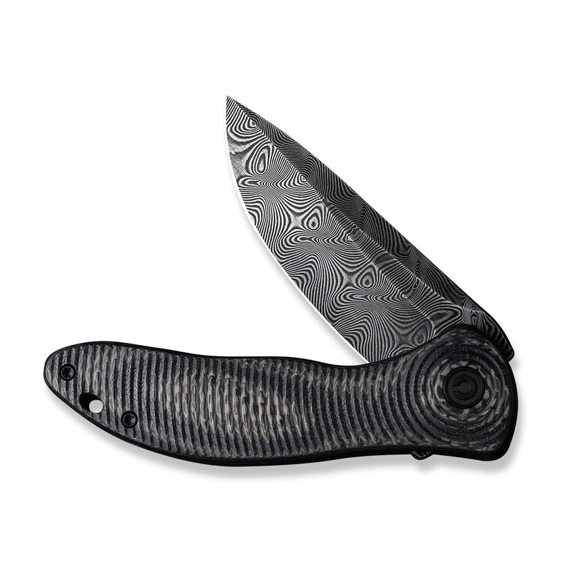 CIVIVI Synergy3 Flipper Knife G10 With Carbon Fiber Handle (3.24" Damascus Blade) C20075D-DS1