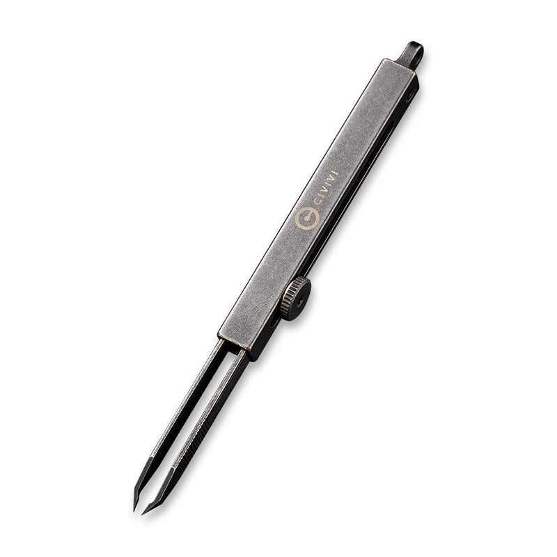 CIVIVI Tac-N-Tweeze Brass Handle (1.77" Stainless Steel Tweezers) With Leather Sheath C19062B-A