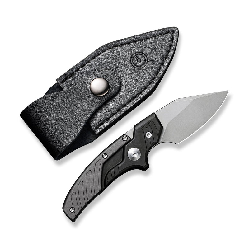 CIVIVI Typhoeus Adjustable Fixed Blade Knife Black And Gray Aluminum Handle (2.27" Stonewashed 14C28N Blade) C21036-3